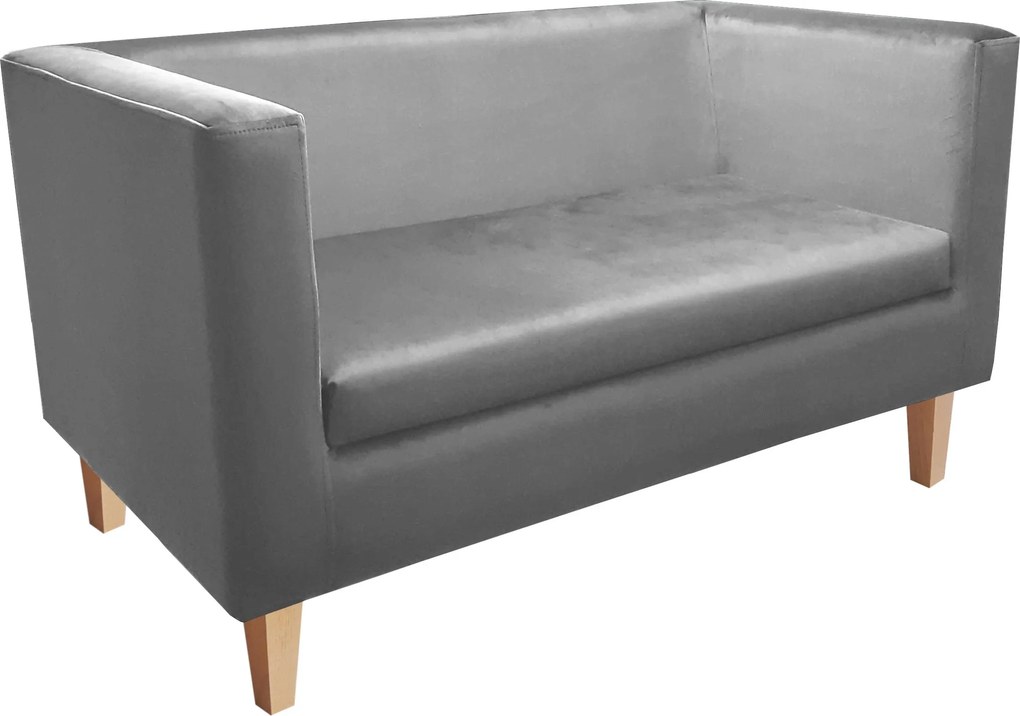Sofa Monaco : Kolor nogi - Drewno, Kolor tkaniny - VELVET - MG17, Typ tkaniny - Velvet, Wysokość nogi - 15 cm