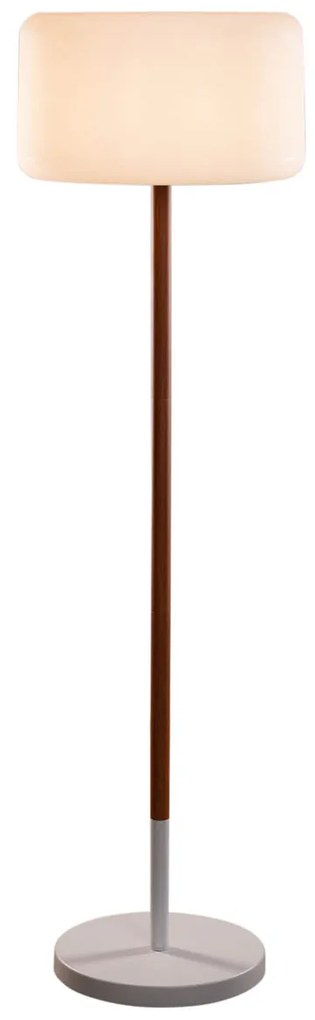 Lampa podłogowa zewnętrzna biała z wbudowanym, regulowanym panelem słonecznym i ładowalnym LED IP65 - Chloe Plant