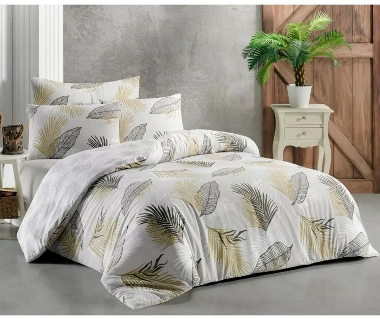 Kvalitex Pościel bawełniana Delux Sanel szary, 200 x 200 cm, 2 szt. 70 x 90 cm