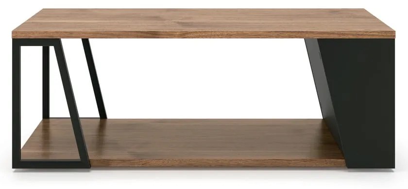 Stolik z blatem w dekorze drewna orzechowego 100x55 cm Albi – TemaHome