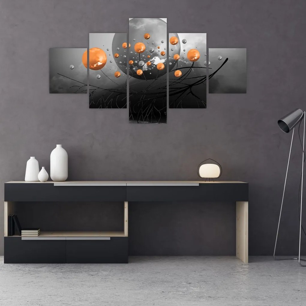 Obraz pomarańczowych kul (125x70 cm)
