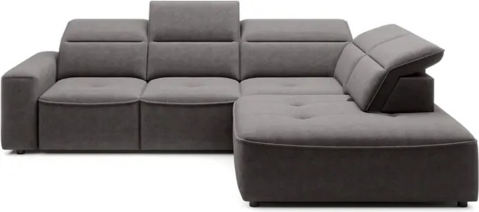 Narożnik COLOMBO L Prawostronny z elektryczną funkcją spania pojemnikiem ELEMENT 04 Popielaty WERSAL