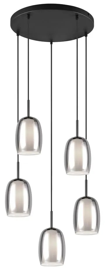 Lampa wisząca w czarno-srebrnym kolorze ze szklanym kloszem ø 48 cm Barret – Trio Select