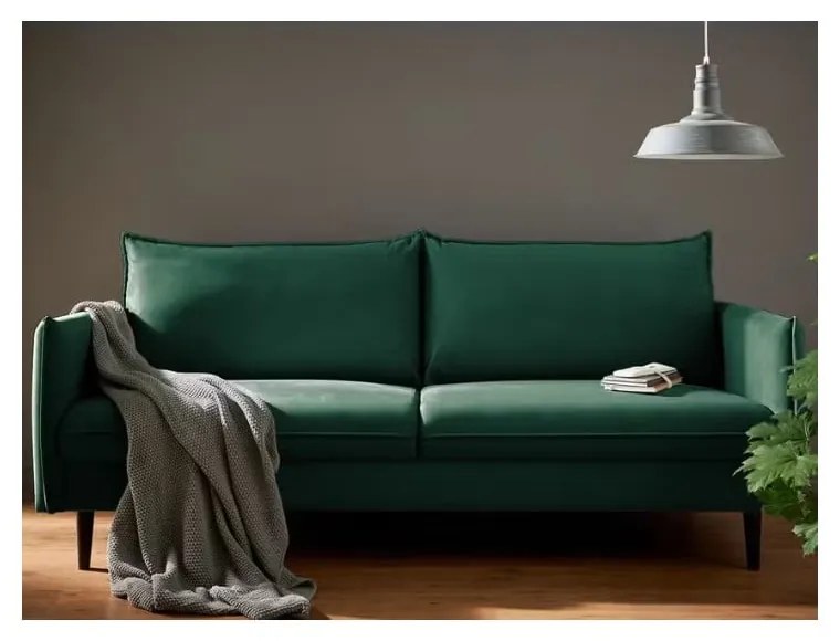 Ciemnozielona aksamitna sofa 203 cm Juli – Ropez