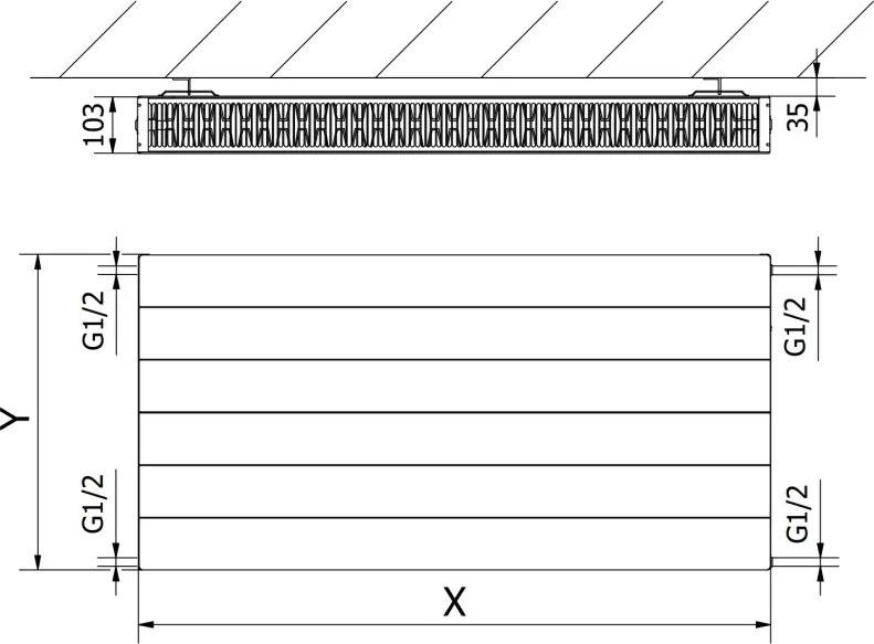 Mexen Line CL22 grzejnik płytowy 600 x 600 mm, podłączenie boczne, 949 W, biały - W422L-060-060-00