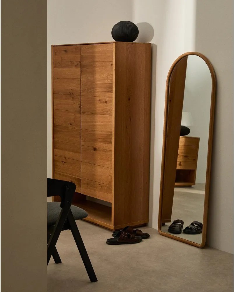 Lustro z drewnianą ramą ścienne 55x155 cm Milsa – Kave Home