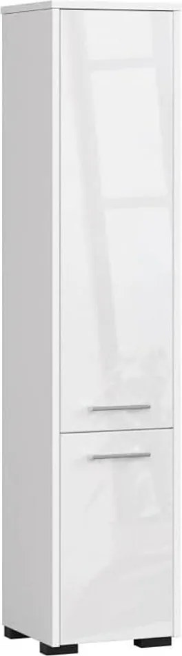 Kolumna łazienkowa, 2 drzwi, 140 x 30 x 30 cm, biały matowy, biały błyszczący