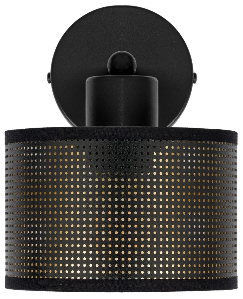 Czarny kinkiet jednopunktowy z czarnym abażurem WD-BE-1010SC-SC