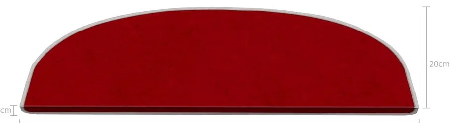 Czerwone dywaniki na schody zestaw 16 szt. 20x65 cm Plain Color – Vitaus