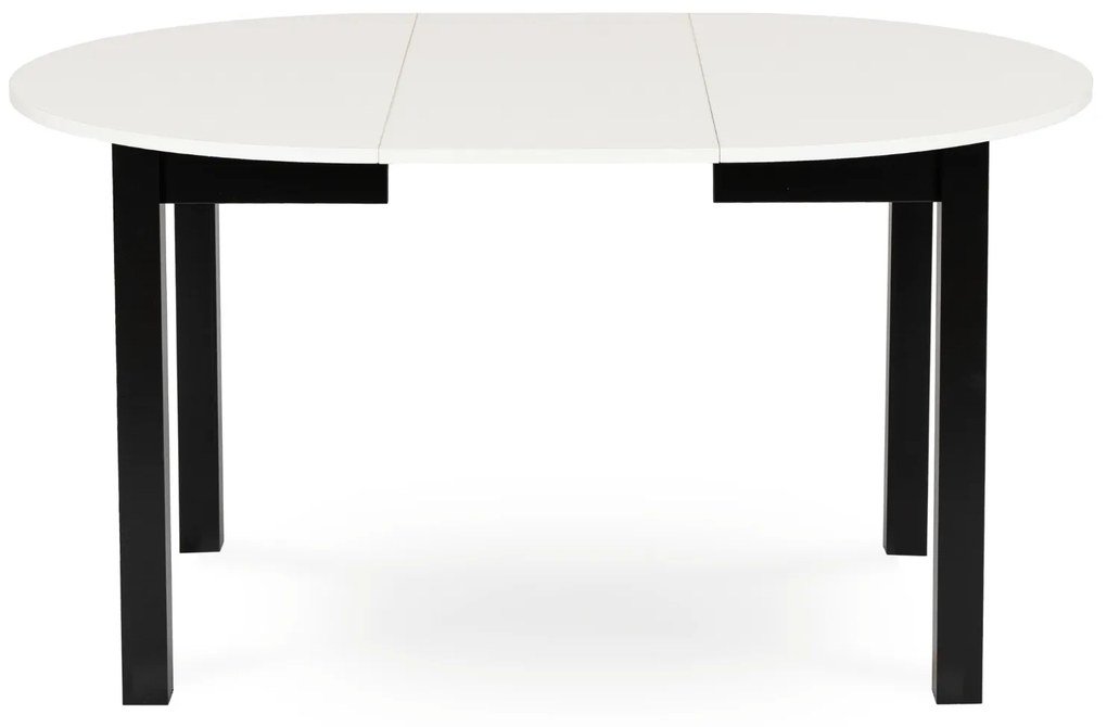 Stół Okrągły Rozkładany HARRY 102-142 cm Biały/Czarny Nowoczesny