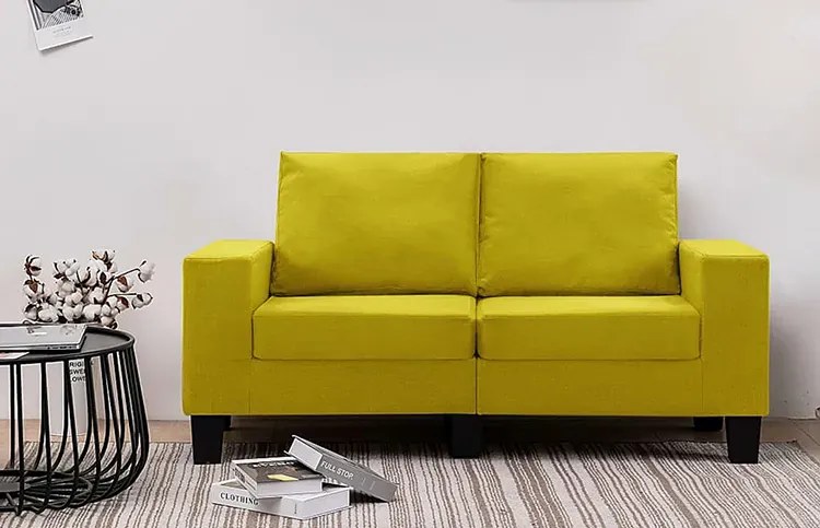 Ponadczasowa dwuosobowa żółta sofa - Lurra 2Q