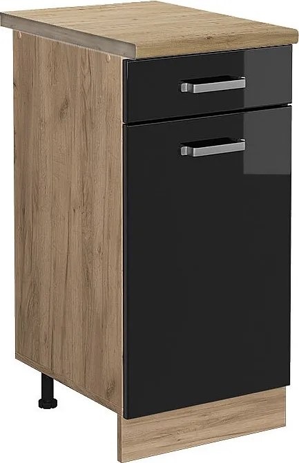 Szafka dolna do kuchni czarny wysoki połysk 40x60x81.6 r-line