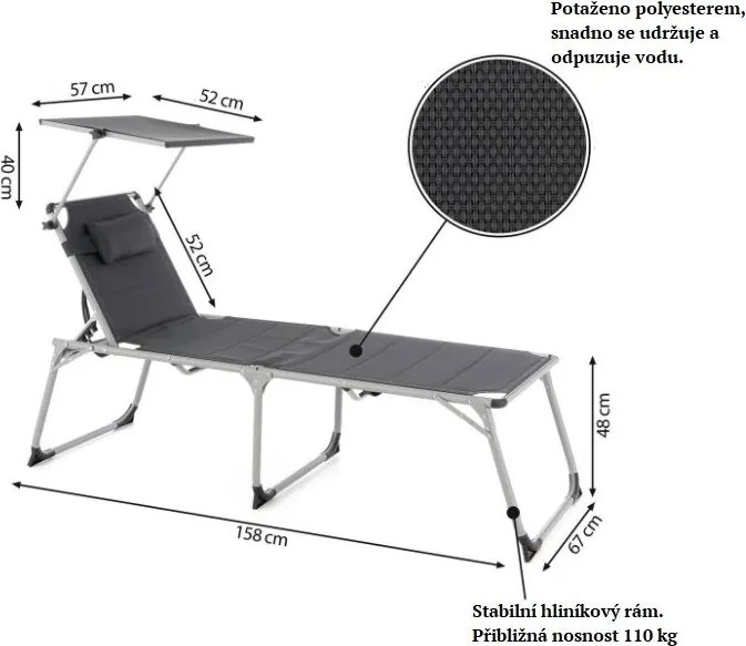 Leżak XXL dla seniorów, bardzo wysoki
