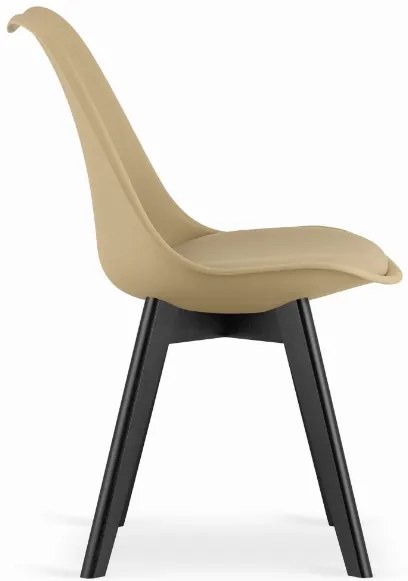 Zestaw jadalniany 1 + 4, czarny stół ADRIA 120x80 cm + beżowe krzesło BALI MARK z czarnymi nogami