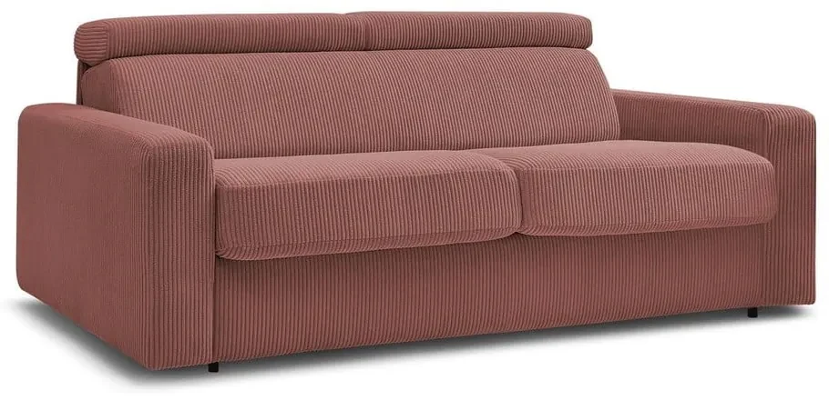 Różowa sztruksowa rozkładana sofa 215 cm Monaco – Bobochic Paris