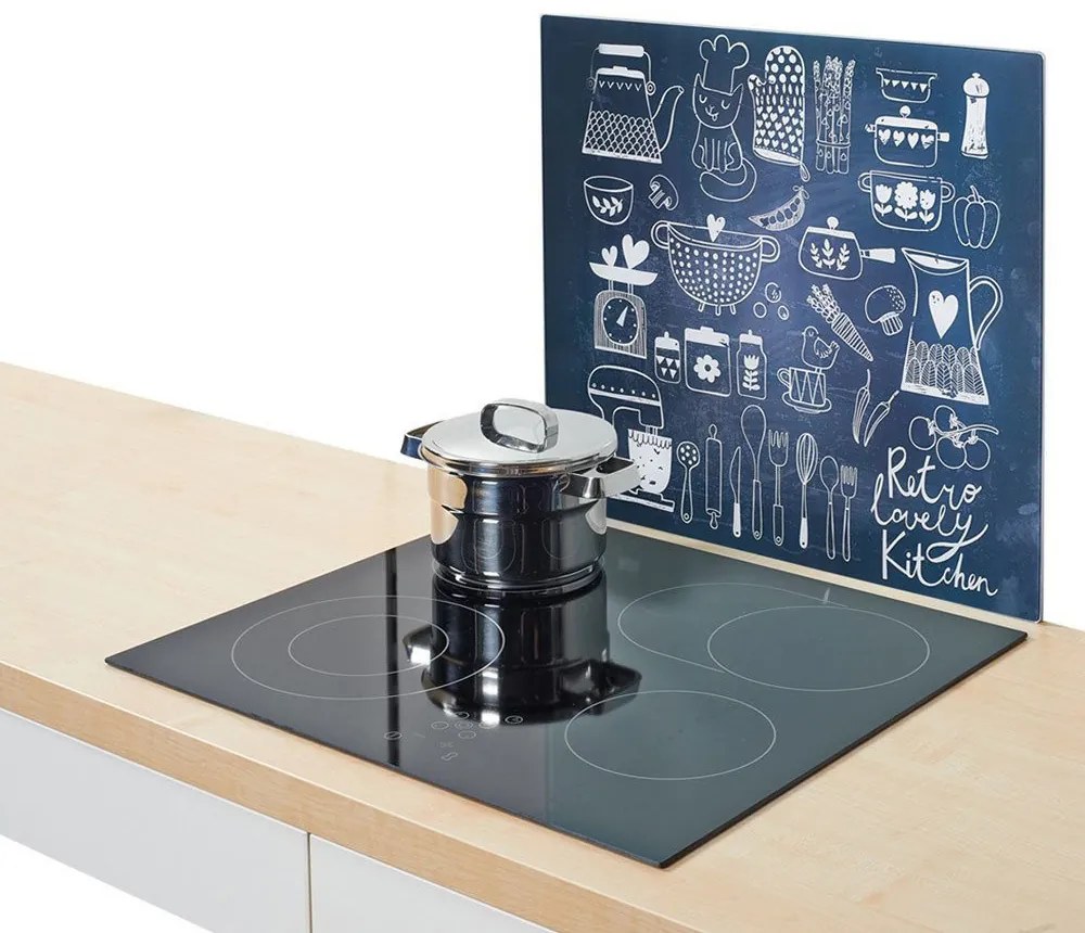 Szklana płyta ochronna LOVELY KITCHEN na kuchenkę – duża, ZELLER