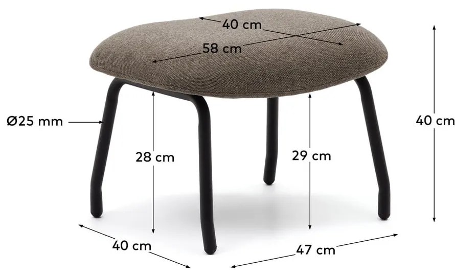 Brązowy puf Belina – Kave Home