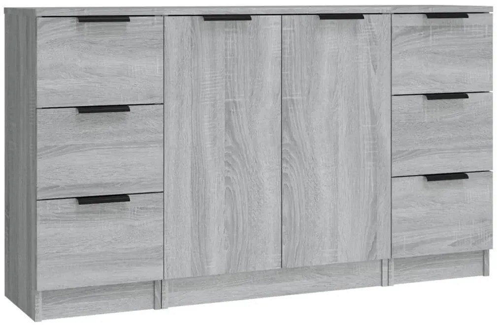 Komoda z 6 szufladami do sypialni szary dąb sonoma M8-W21