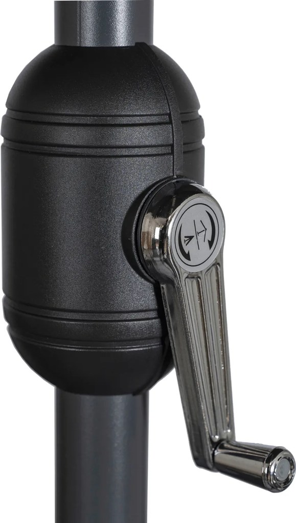 Zestaw Mebli Ogrodowych NEBRASKA Szary 6 Krzeseł Stół Tarasowy Parasol Nowoczesny