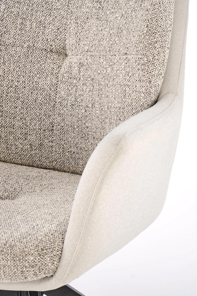 Krzesło do jadalni obrotowe z podłokietnikami popiel tkanina K591