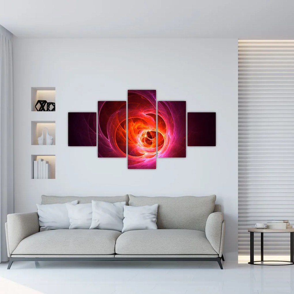 Nowoczesny obraz różowej abstrakcji (125x70 cm)