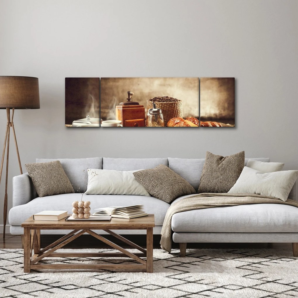 Obraz - Kawa i śniadanie (170x50 cm)