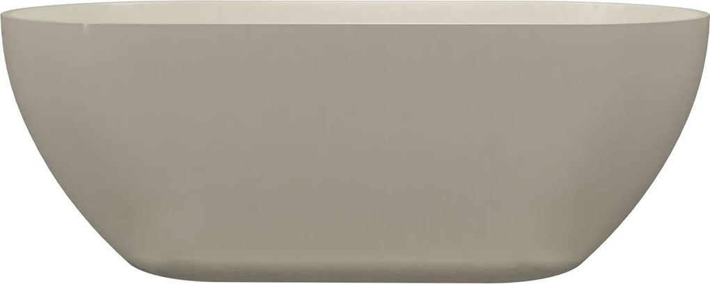 Massi Wanna wolnostojąca owalna z konglomeratu beżowy połysk 160 x 75 cm RONA Beige Glow przelew typu SLIM cienki rant