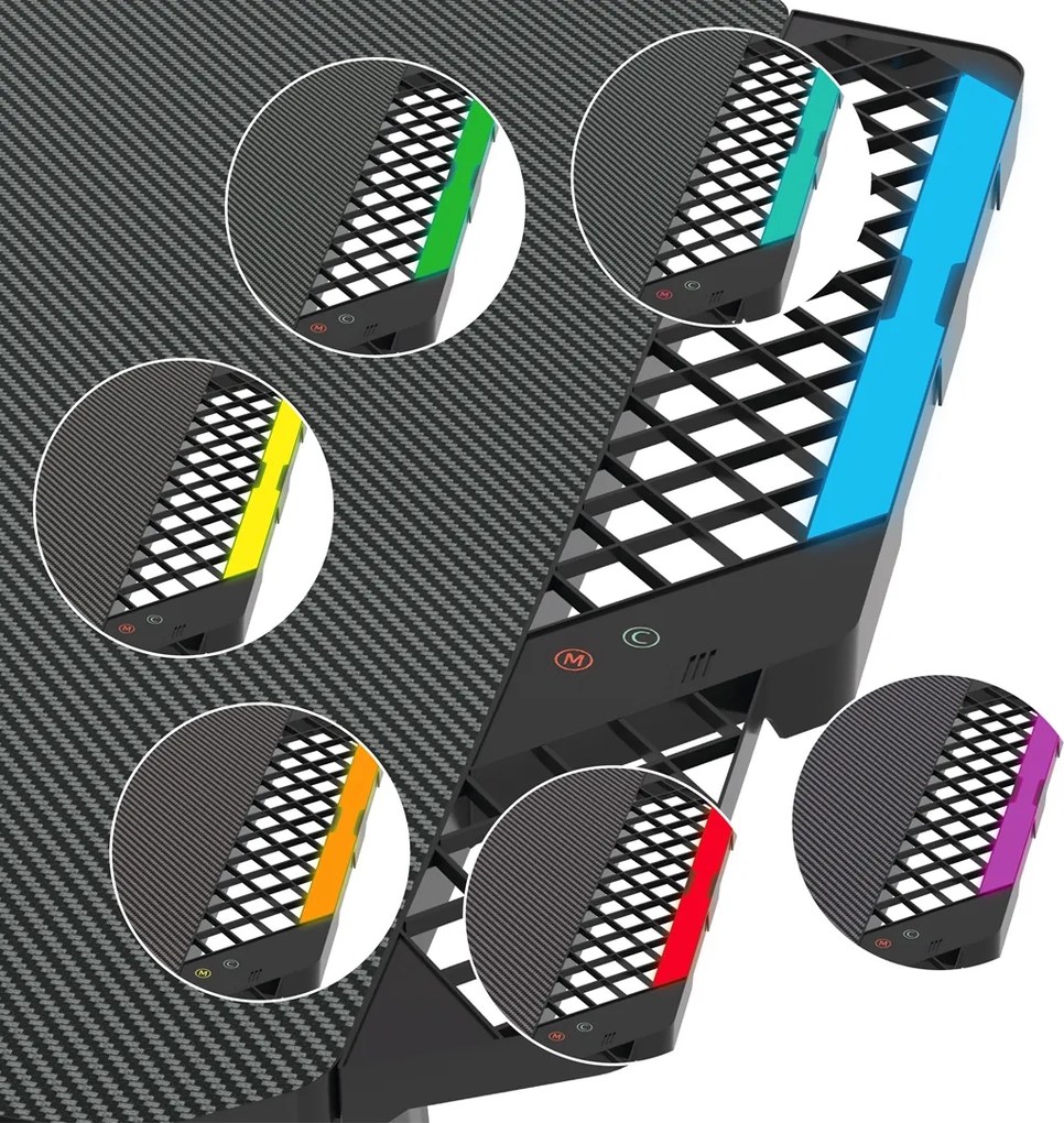 Czarne biurko do gamingu Gamset Snake 1.0