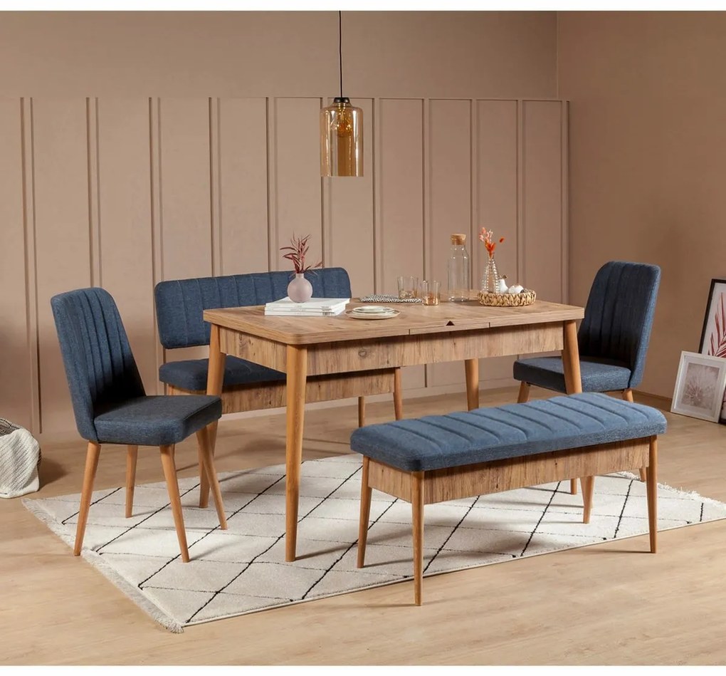Ławka Vina Dark Blue i Atlanitc Pine