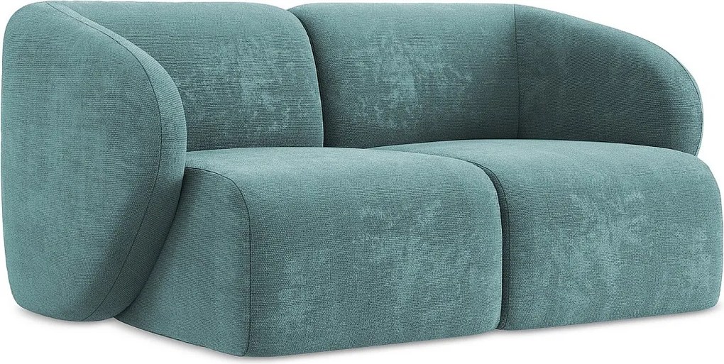 Modułowa sofa 2-osobowa - z tkaniny szenilowej - jeans - LANI