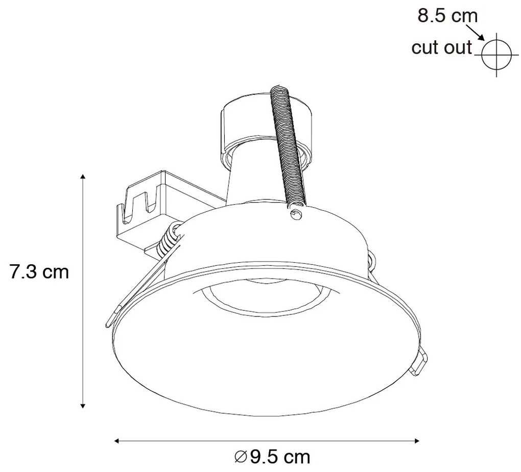 Zestaw 12 białych opraw wpuszczanych GU10 50 mm - Gijs Nowoczesny Oswietlenie wewnetrzne