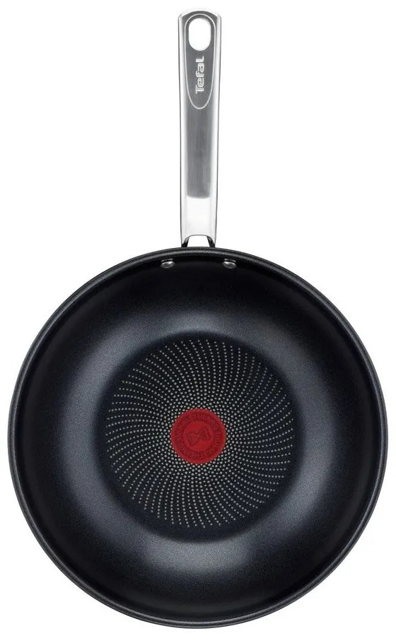 Patelnia z powłoką nieprzywierającą wok ze stali nierdzewnej ø 28 cm Intuition B8171944 – Tefal