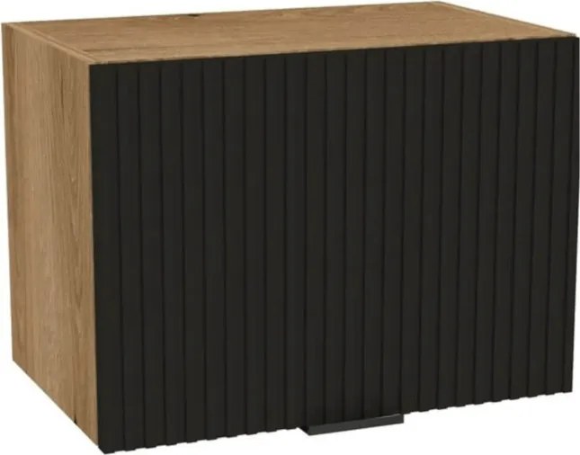 Zestaw Mebli Kuchennych MODERN 170 cm Czarny Ryflowany Loftowy