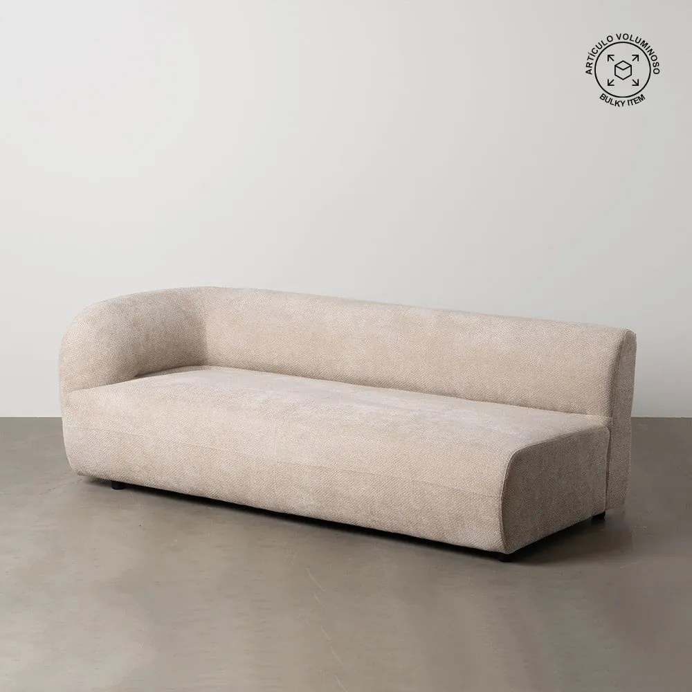 Beżowa sofa z tkaniny szenilowej lewostronna 199 cm Minimal – Ixia