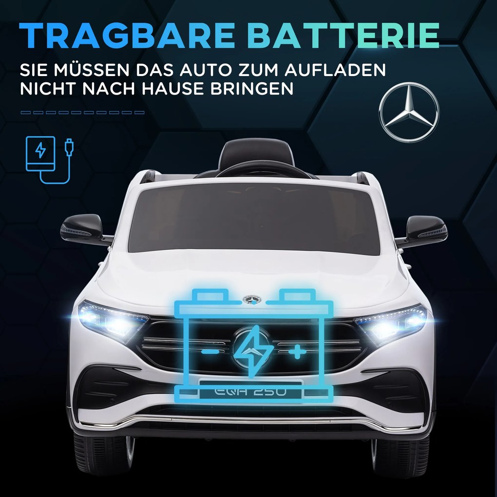 HOMCOM Samochód elektryczny dla dzieci z pilotem Biały pojazd zdalnie sterowany 1115x69x525 cm | Aosom PL