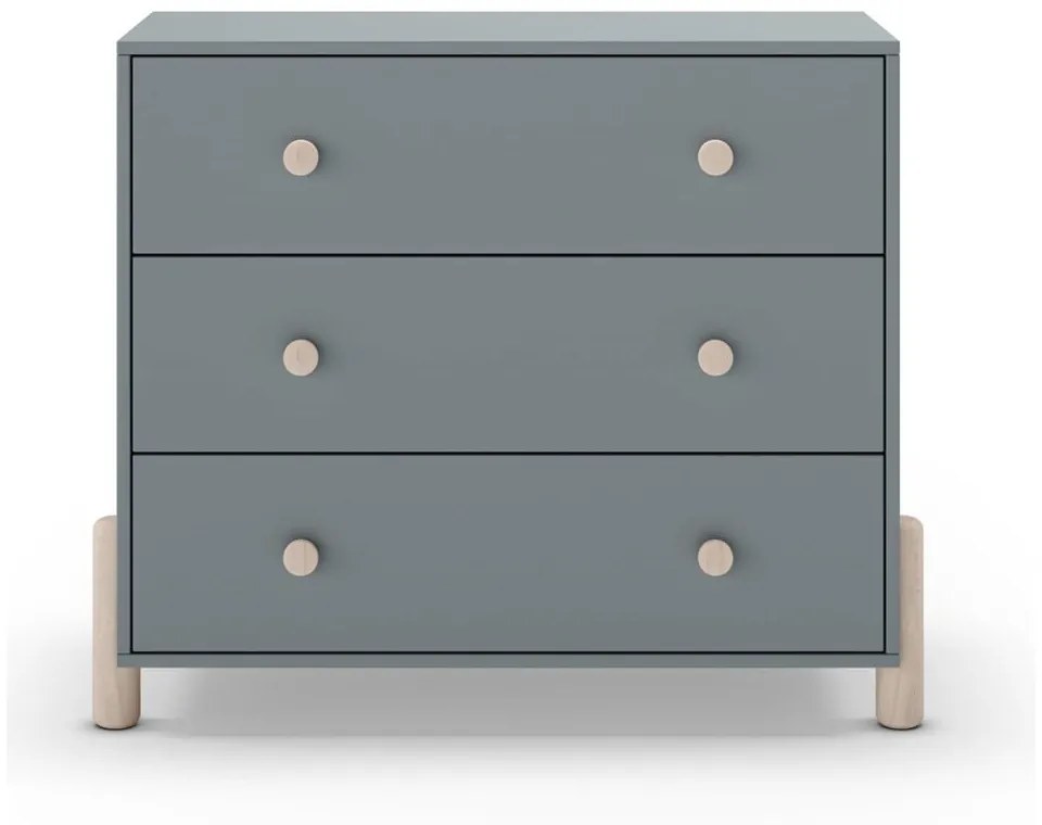 Szarozielona komoda dziecięca z litego drewna sosnowego 90x80x40 cm Enola – Marckeric