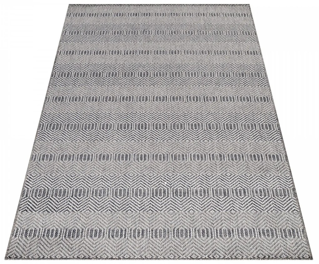 Dywan płaskotkany Aruba geometria szary 80 cm x 250 cm