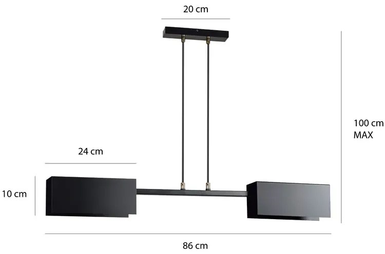 Czarna nowoczesna lampa wisząca - 15X D018 T0-R55