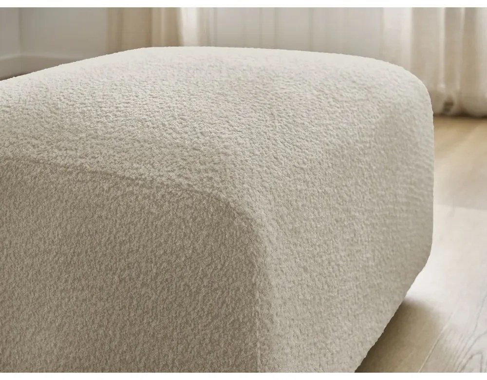 Beżowy podnóżek z materiału bouclé Tina – Bobochic Paris
