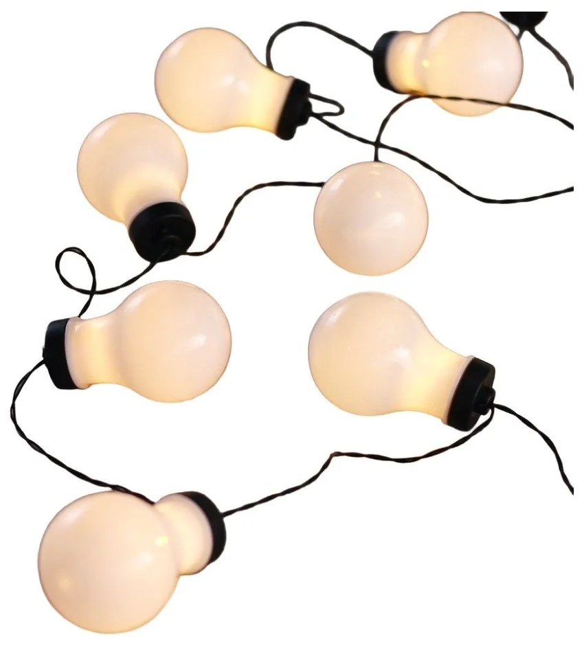 Czarna girlanda świetlna LED w kształcie żarówek DecoKing Bulb, 10 lampek, dł. 2,2 m