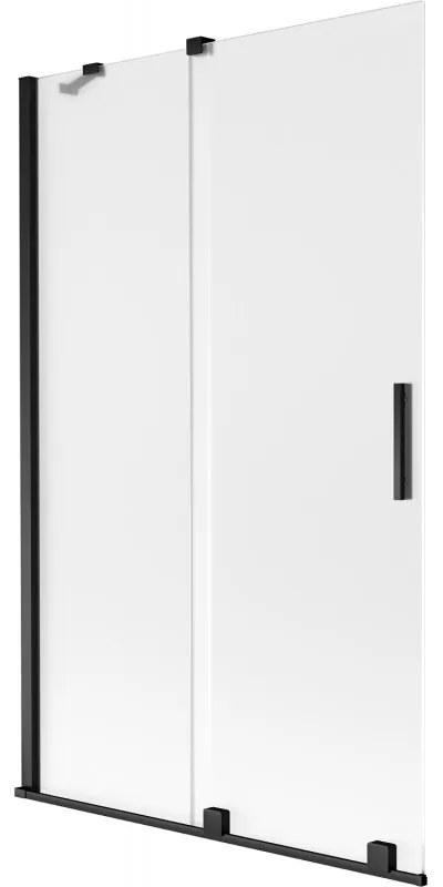 Mexen Velar parawan nawannowy 2-skrzydłowy rozsuwany 110 x 150 cm, szron, czarny - 896-110-000-31-70