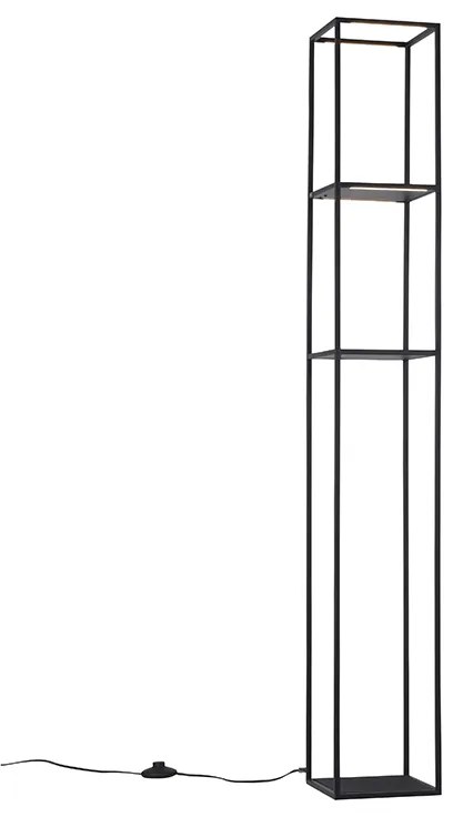 Designerska lampa podłogowa czarna z wbudowanym LED z dotykowym ściemniaczem - JitskeDesignerski Oswietlenie wewnetrzne