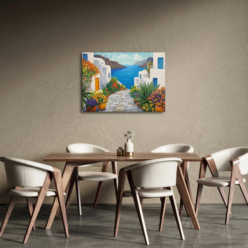 Obraz - Grecka uliczka (70x50 cm)
