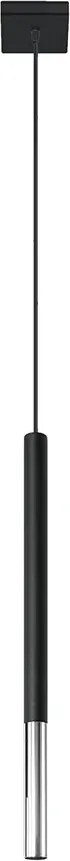 Czarna chromowana pojedyncza lampa wisząca tuba - 3X EX719 B7-S14