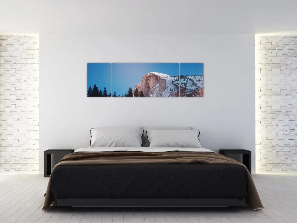 Obraz - Nocny szczyt gór (170x50 cm)