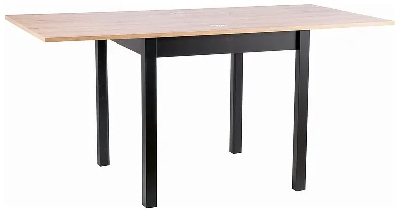 Stół rozkładany FLIP 80(160)x80 dąb artisan/czarny SIGNAL