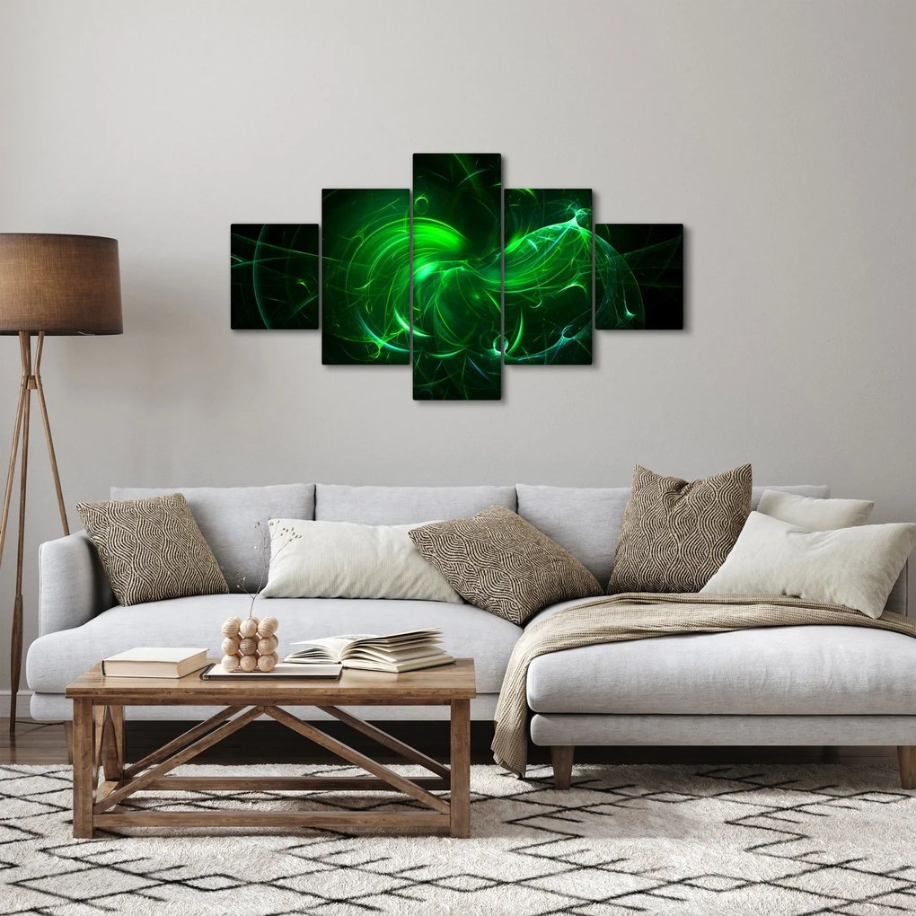 Obraz - zielona abstrakcja (125x70 cm)
