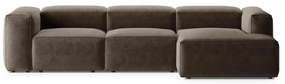 Brązowy narożnik (prawostronny/z szezlongiem) Bergamo – Cosmopolitan Design