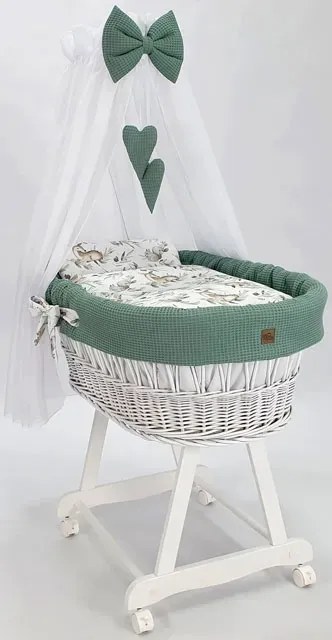 Zielony zestaw łóżeczko kosz dla niemowlaka W8-E29
