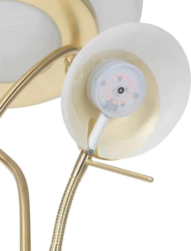 Lampa podłogowa mosiężna z lampką do czytania, w tym LED i ściemniacz - Empoli